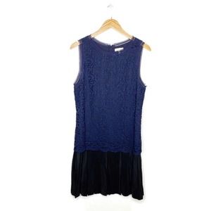 Rebecca Taylor Tank Lace Mix Pleat Dress Size 12
